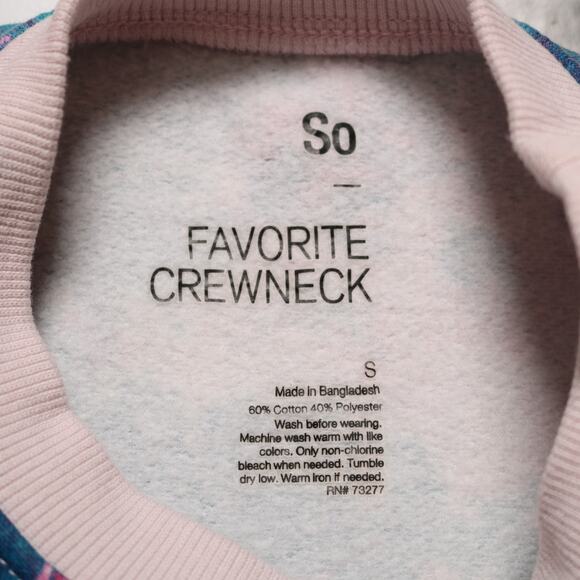 4/$20 -So Girls Crewneck Pullover Fleece Sweatshirt Tie Dye Teal Pink Size S 6/7 - Picture 4 of 5